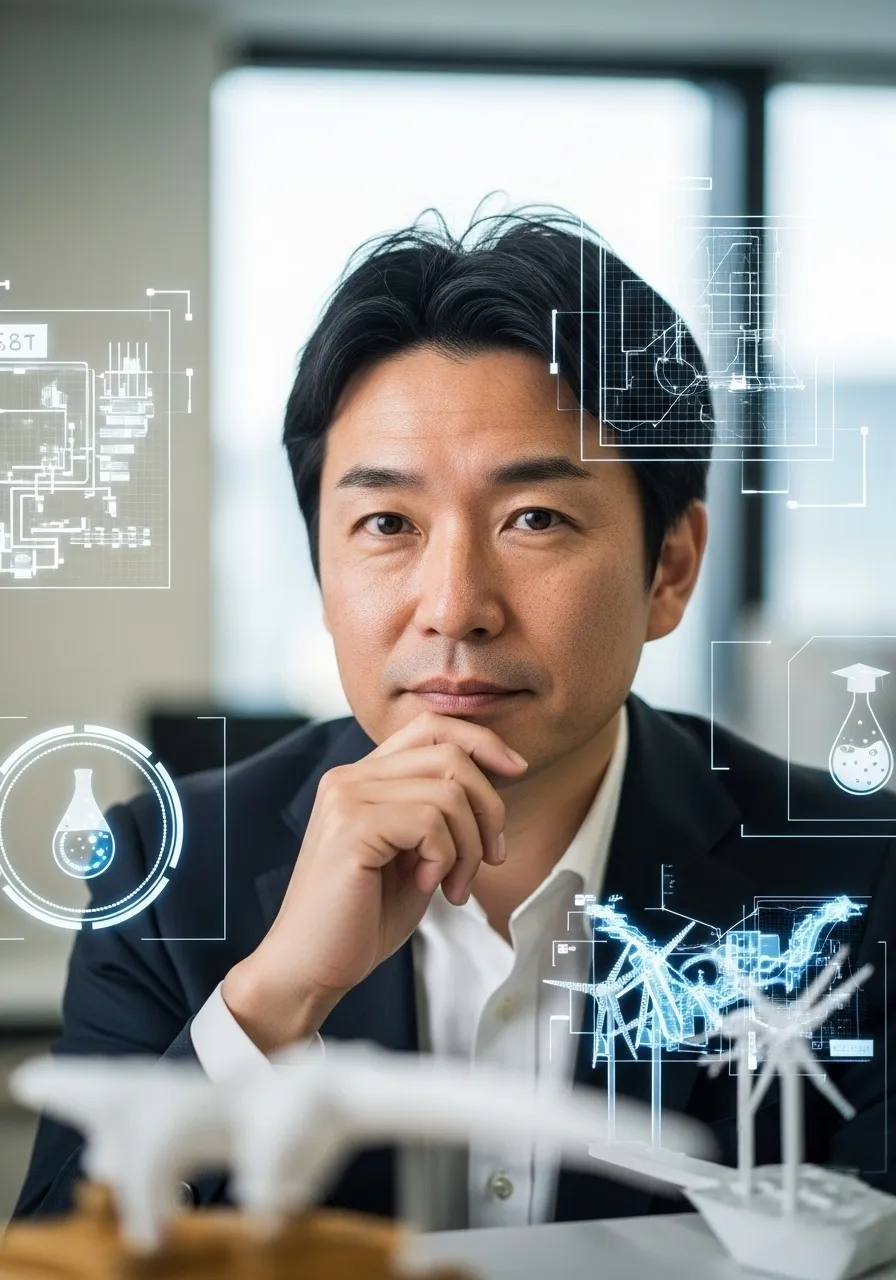Portrait of Dr. Hiroshi Sato, AI Super Mentor