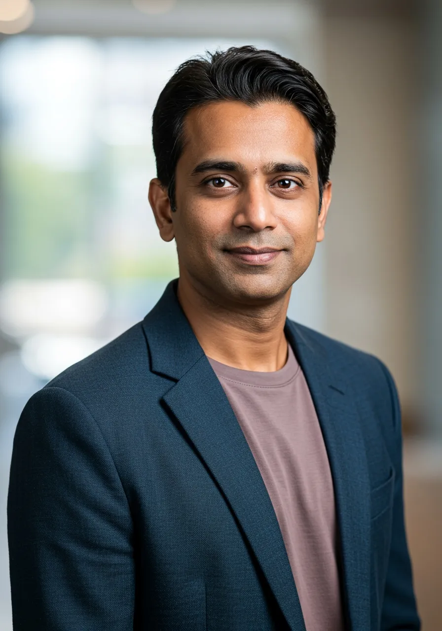 Portrait of Dr. Karthik Menon, AI Super Mentor