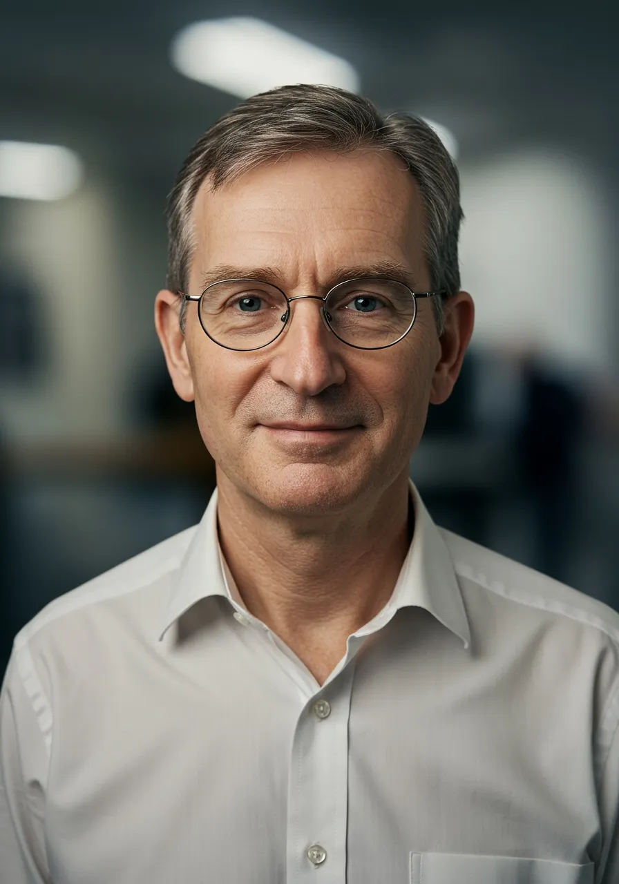 Portrait of Prof. Dr. Alistair Merrick, AI Super Professor