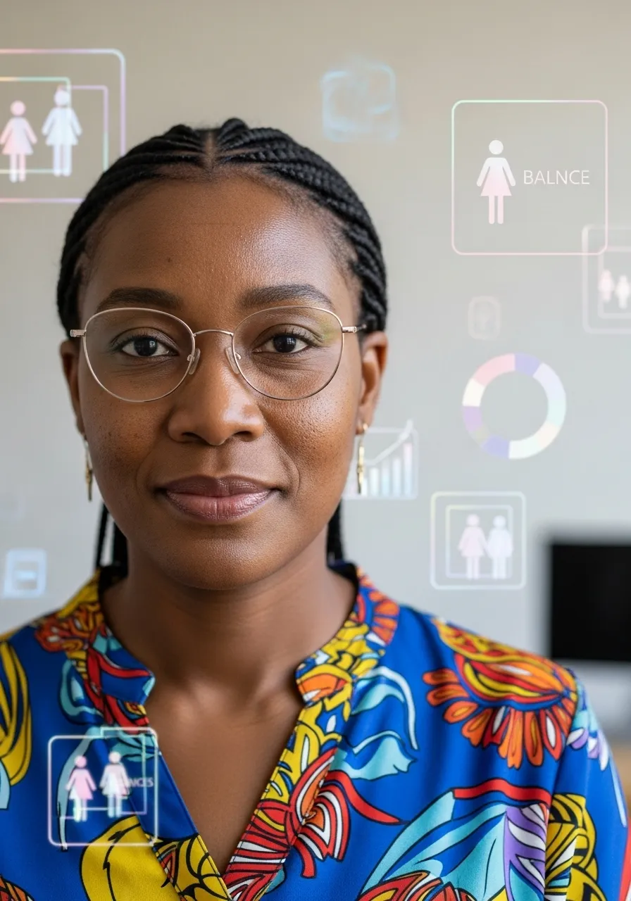 Portrait of Prof. Dr. Chloe van der Merwe, AI Super Professor