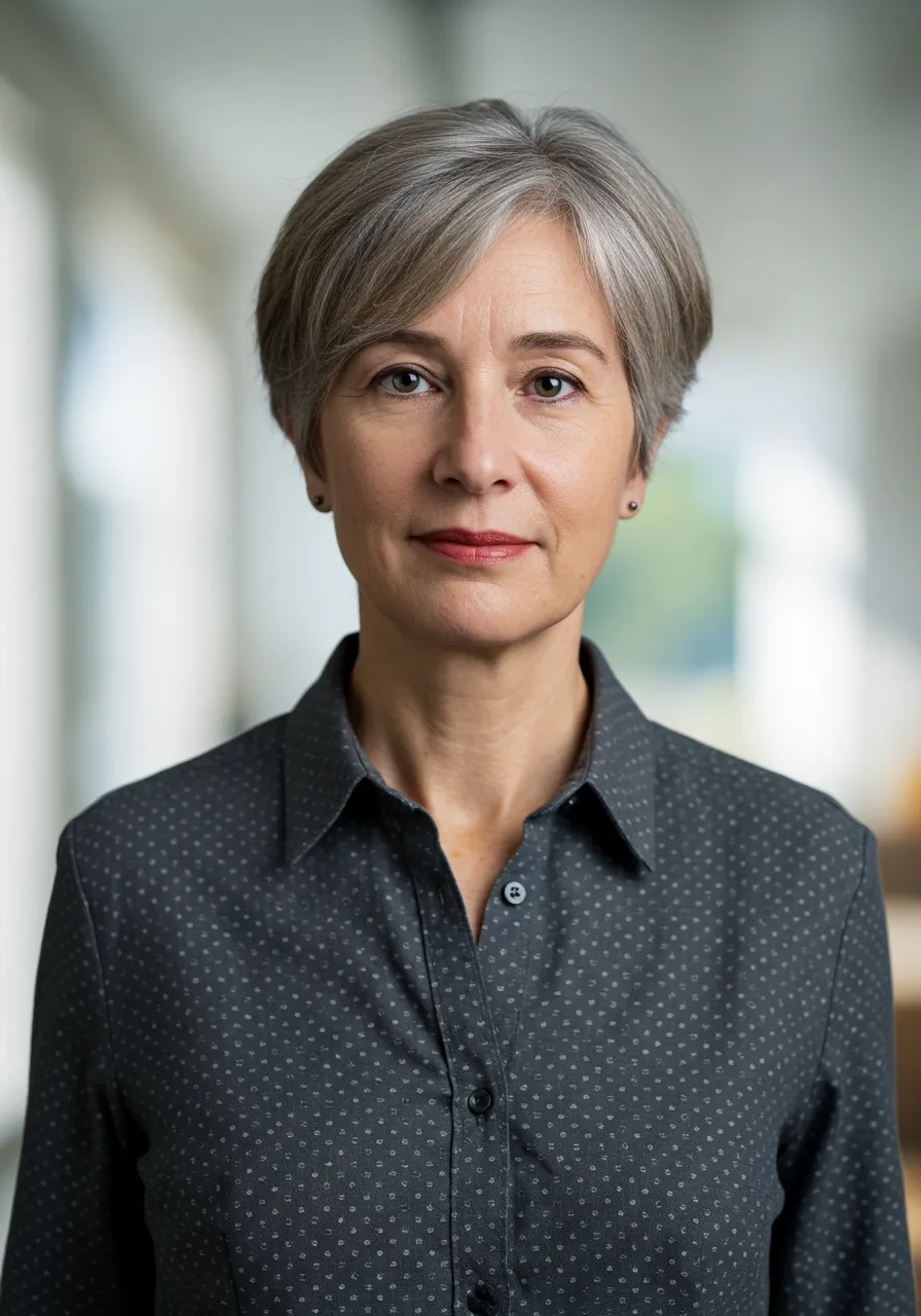 Portrait of Prof. Dr. Eleanor Hughes, AI Super Professor