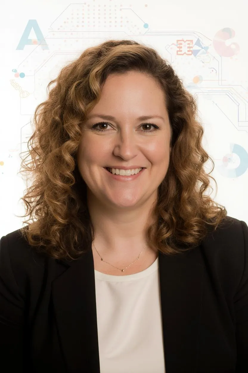 Portrait of Prof. Dr. Isabella Mitchell, AI Super Professor