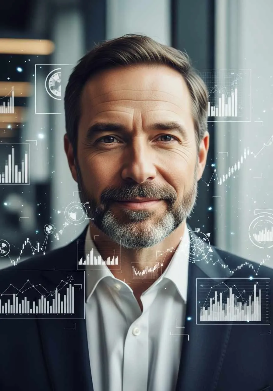 Portrait of Prof. Dr. Leonard Muirfield, AI Super Professor