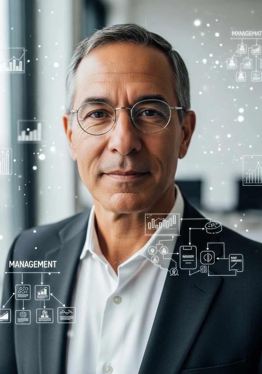 Portrait of Prof. Dr. Nathaniel Whitcombe, AI Super Professor