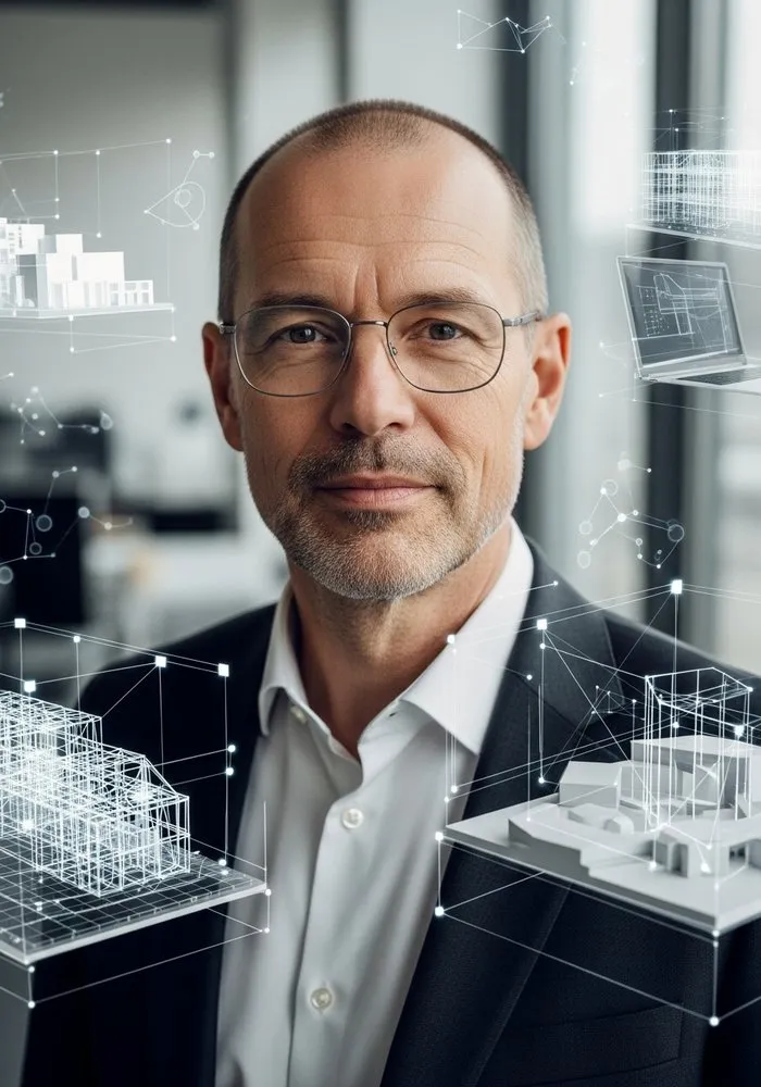Portrait of Prof. Dr. Patrik Schumacher, AI Super Professor